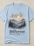 Different Doesn’t Mean Less - Soft Blue Mountain Boutique Tee
